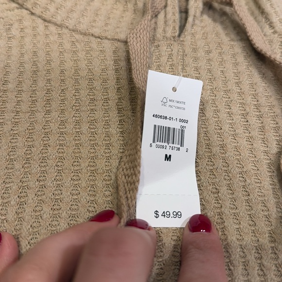 NWT‎ Gap super soft waffle hoodie size medium - Picture 3 of 4